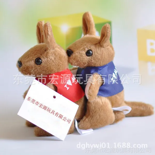澳大利亚袋鼠毛绒玩具公仔母子袋鼠澳洲主题专用 定制穿衣袋鼠