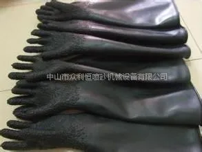 厂家供应喷砂机防护手套/橡胶颗粒手套/加厚耐磨喷砂手套