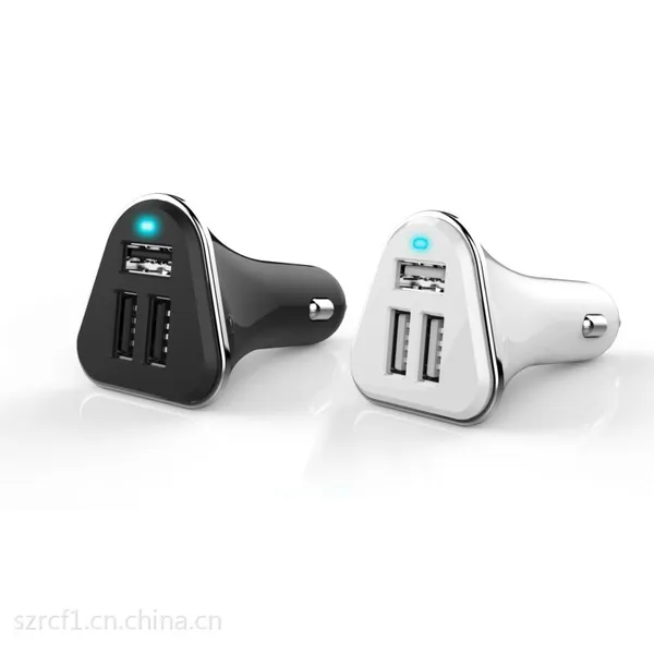 USB车载充电器 3USB厂家直销车充充电器 双USB车载充电器