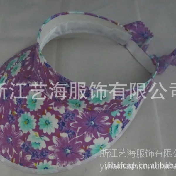 供应新款女式韩版空顶帽/花朵图案遮阳发夹帽/帽子工厂现货批发