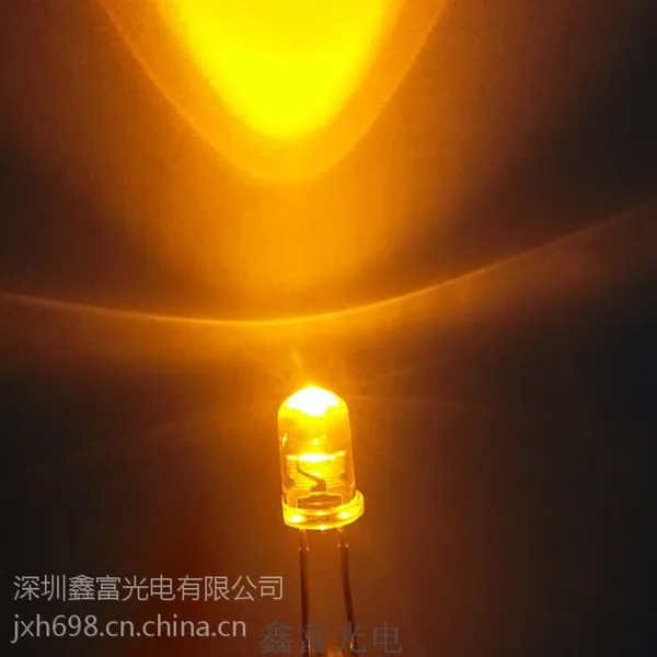 优质供应交通信号灯F5圆头灯珠 高亮晶元 黄光(XF-R05AYCE-019)