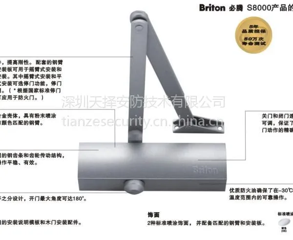 Briton必腾S8000系列常用闭门器