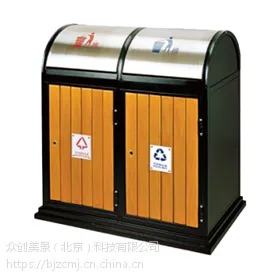 钢板钢木塑木 防腐防锈垃圾桶 翻盖环卫垃圾桶直销