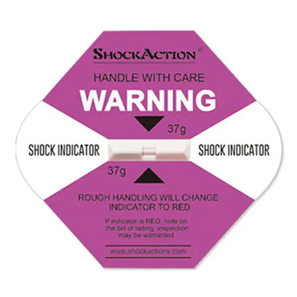易碎产品运输必备防震防倾斜标签shockaction37G防冲击显示标贴