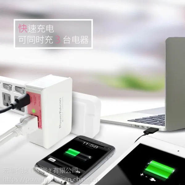 PowerFalcon QC Type-C USB 多口折叠充电器