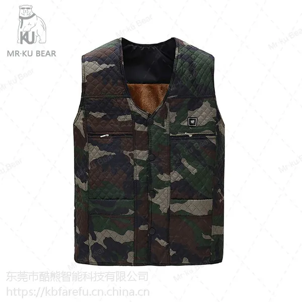【批发电热马夹发热充电马甲衣服|冬季保暖电暖加热服|MR.KUBEAR酷熊先生电暖背心衣】-xj