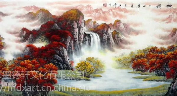 墨德轩名家纯手绘书法风景人物山水国画装裱装饰画酒店办公室家庭挂画定制(厂家直销)
