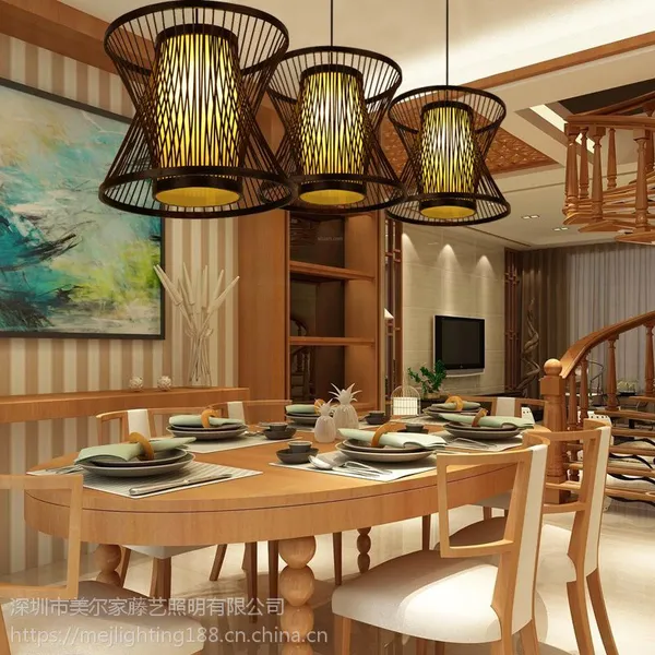 餐饮灯饰 美尔家灯饰 厂家供应竹艺灯具东南亚风鸟笼灯创意灯