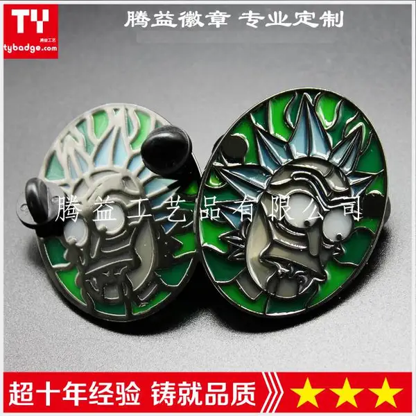 玻璃烤漆徽章-彩色闪粉胸章-上海襟章制作-辽宁勋章定做