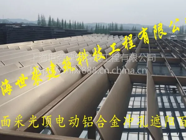 源头设计生产冲孔铝合金电动遮阳百叶/户外穿孔遮阳百叶