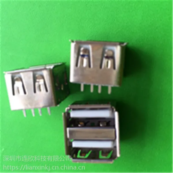 USB2.0母座2.0AF双层插座连接器USB10.5长180度直插现货供应