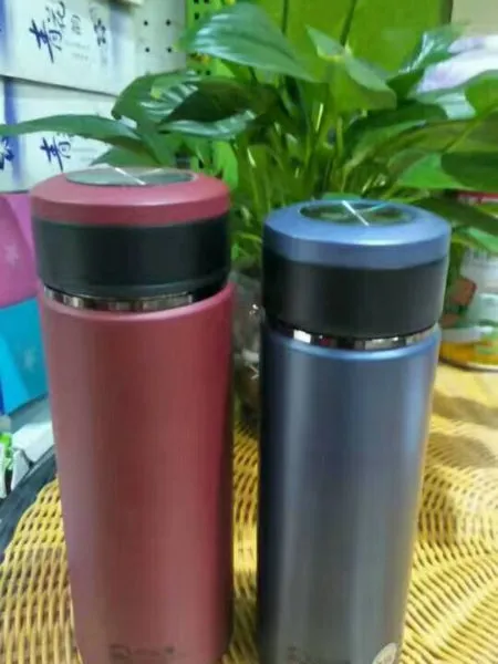 双层玻璃杯定制-个性车载茶漏紫砂杯印刷logo塑料杯