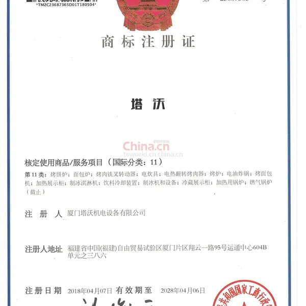 商标专利证书