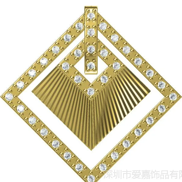 私人订制NFC红铜镀金吊坠项链 吊坠***—水晶首饰加工厂家