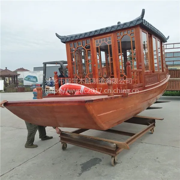 2018景区旅游项目开发用船 仿古木质画舫船 机动木质游览船生产厂家哪里有