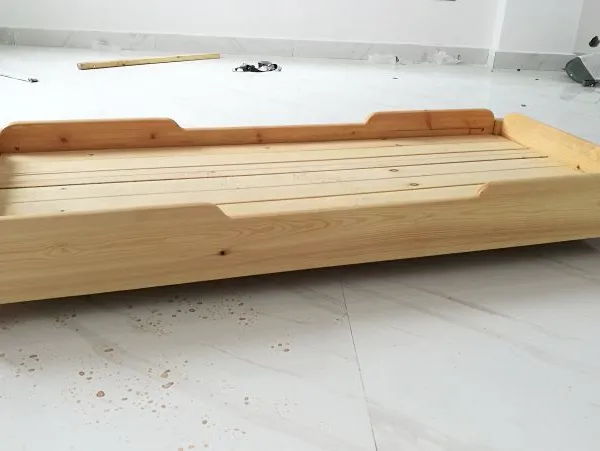进口松木幼儿园床午睡床托管小床上下双层床专用叠叠实木床
