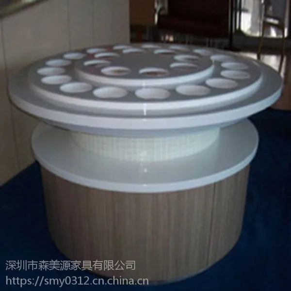 火锅调料台大理石可定制简约椭圆形餐厅烧烤店商用酱料台
