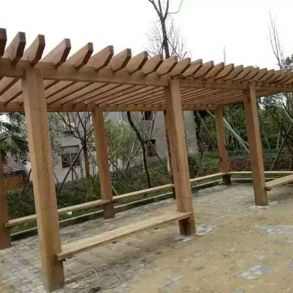 户外仿木花架,水泥廊架,甘肃文县仿木葡萄架