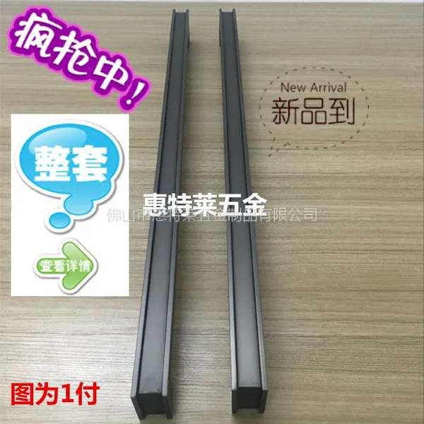 玻璃门拉手豪华酒店KTV不锈钢木门大拉手仿古欧式黑钛挖槽刨坑线条门把手