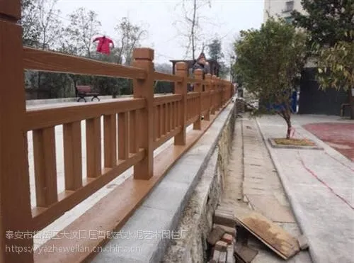 河道桥梁水泥仿木护栏室外景区围栏栅栏户外新农村混凝土仿木纹栏