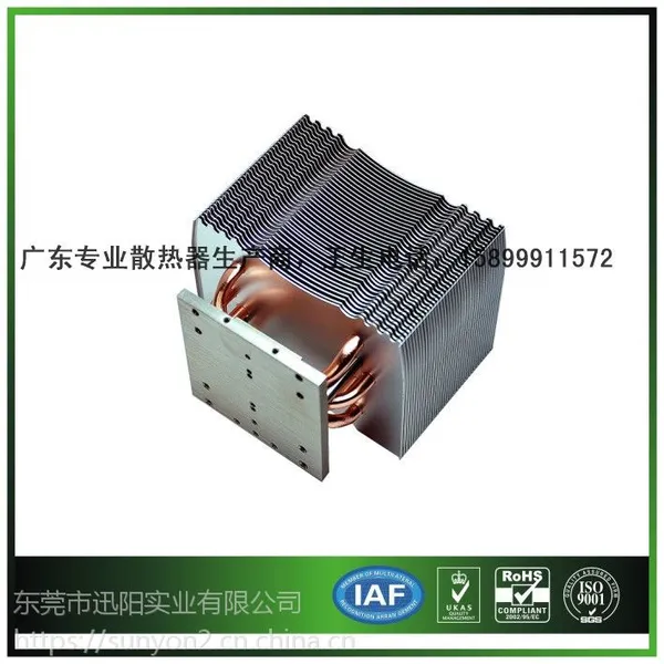 供应舞台灯光热管散热器鳍片散热器LED大功率散热器定制生产厂家
