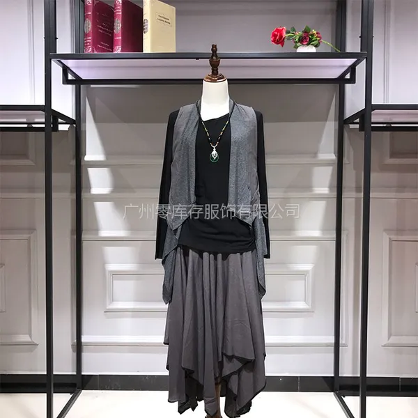 红咖色18春夏装休闲棉麻连衣裙 品牌折扣女装尾货库存 一手货源批发