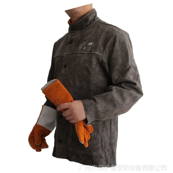 AP-5130防火阻燃防飞溅物吸汗舒适焊服 炭啡色全皮上身焊服