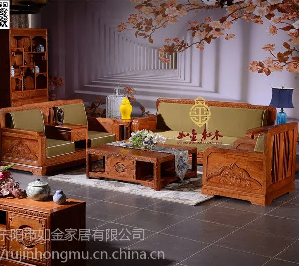 缅甸花梨木沙发供应-如金红木沙发6件套-新中式沙发组合