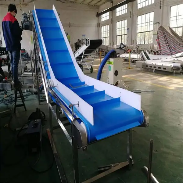 德隆定制蓝色转弯输送机扇形环形传送带自动化流水线工作台电子线