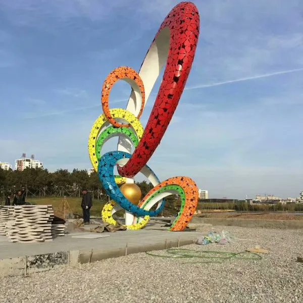 康大雕塑不锈钢戒指雕塑不锈钢圆环雕塑可定制