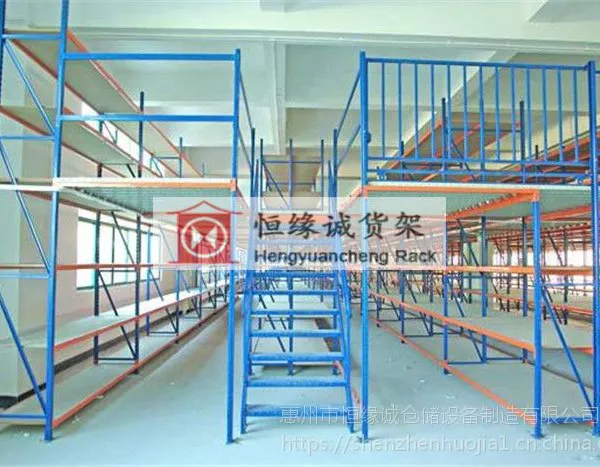 HYC惠州货架厂供应家电行业仓库阁楼货架定做每层承重200KG