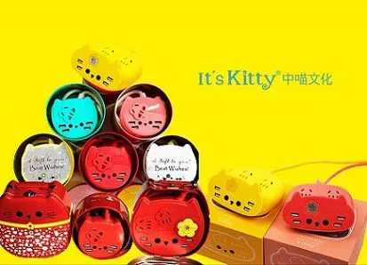 中喵It's Kitty创意桌面USB插排可爱小猫插线板
