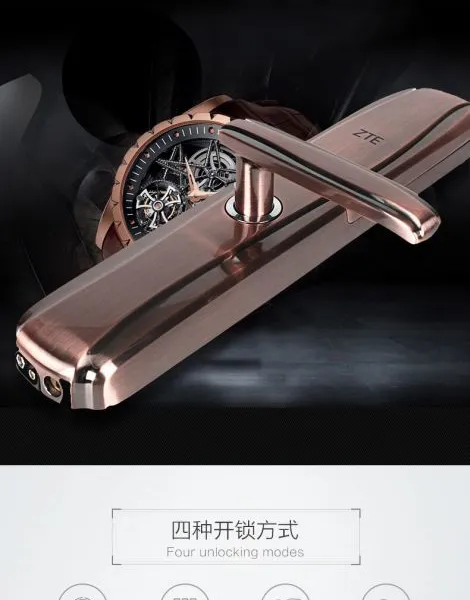 ZTE中兴智能锁535 杭州指纹锁 滑盖式 密码锁 古铜色