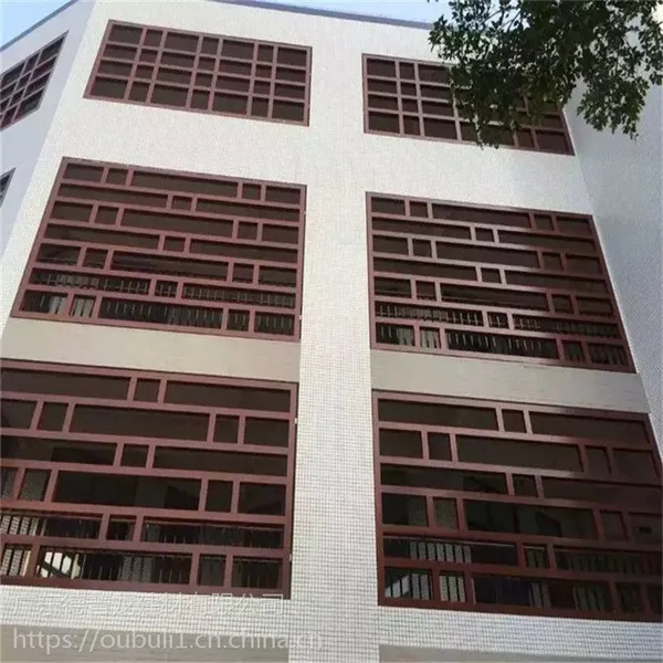 供应德普龙品牌步行商业街铺面窗口金属幕墙配件铝窗花