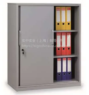丰锰FM两层移门柜900×440×758mm(银灰色,1块层板)金属文件柜办公家具