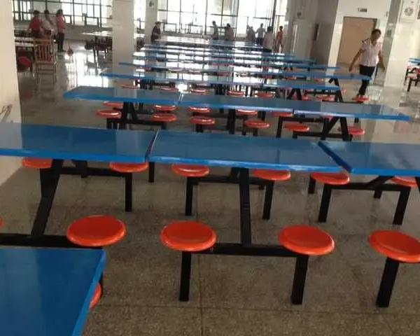 食堂餐桌椅,学校学生员工餐桌椅,连体快餐桌椅