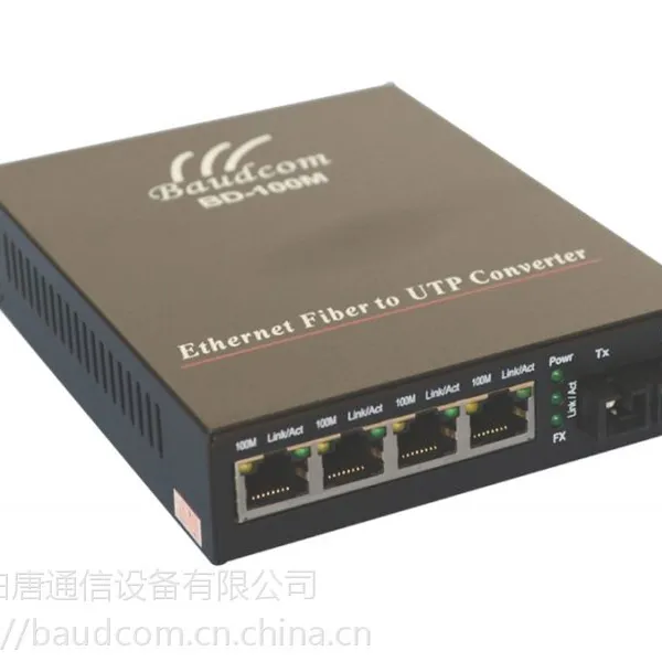 供应BD-100M-4RJ 1光四电百兆双纤收发器