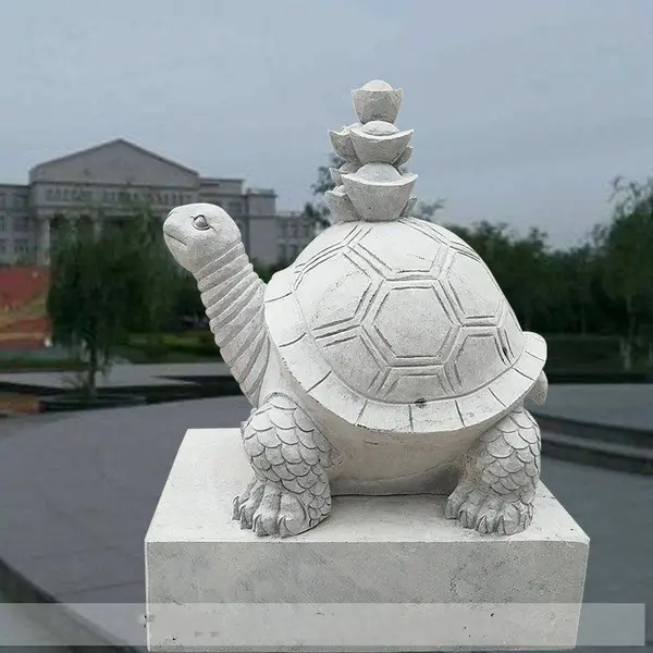 石雕乌龟青石金钱龟***摆件大理石水池吐水动物喷泉曲阳万洋雕刻定做