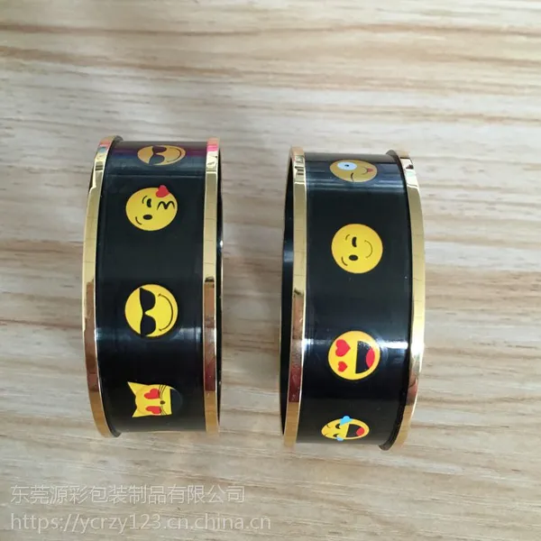 金属热转印加工 可爱表情图案 烫金加工