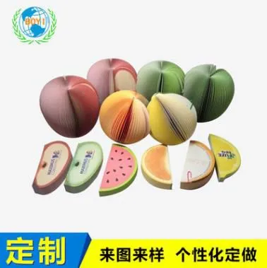 博艺新款可多次粘贴3D立体水果便利贴 DIY便签本记事留言条便利贴直销