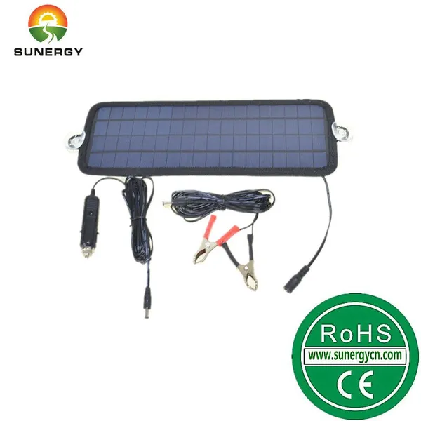 12V4.5W太阳能汽车充电器太阳能车载充电器轮船电瓶电池补电充电器