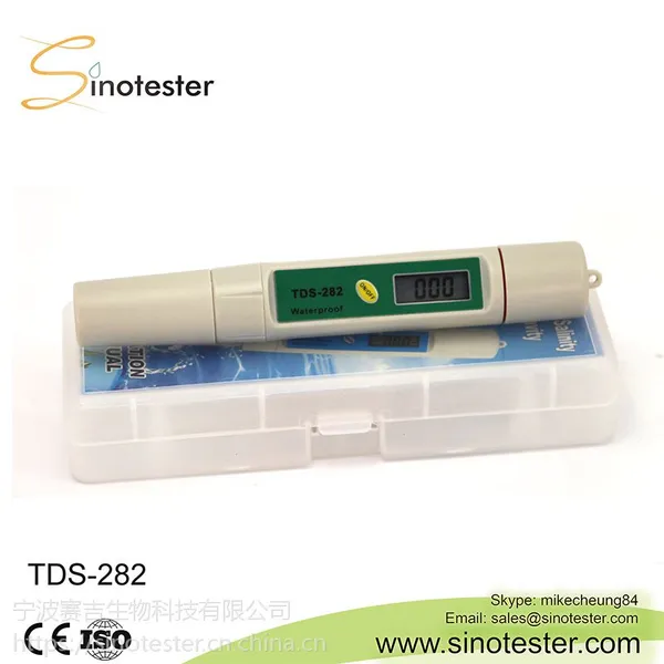 TDS-282 笔式电导率计防水自动温补低压提示可换电极