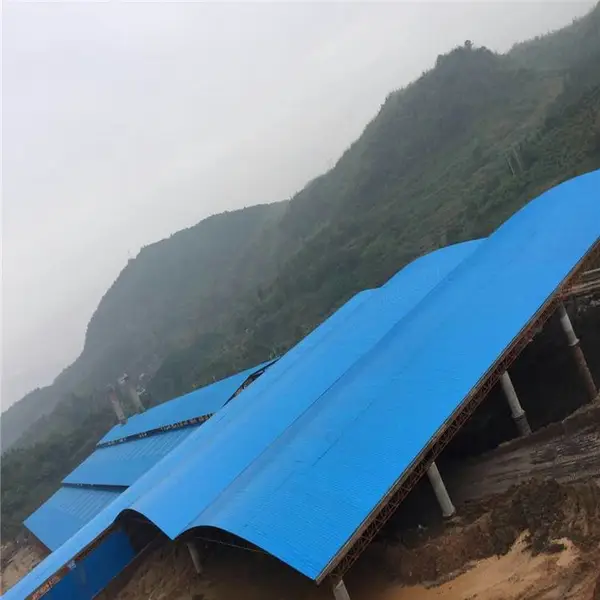 pcv波浪瓦厂家-佛山改性APCV工程工程耐候瓦-蓝色1-3mm多层防腐隔热瓦