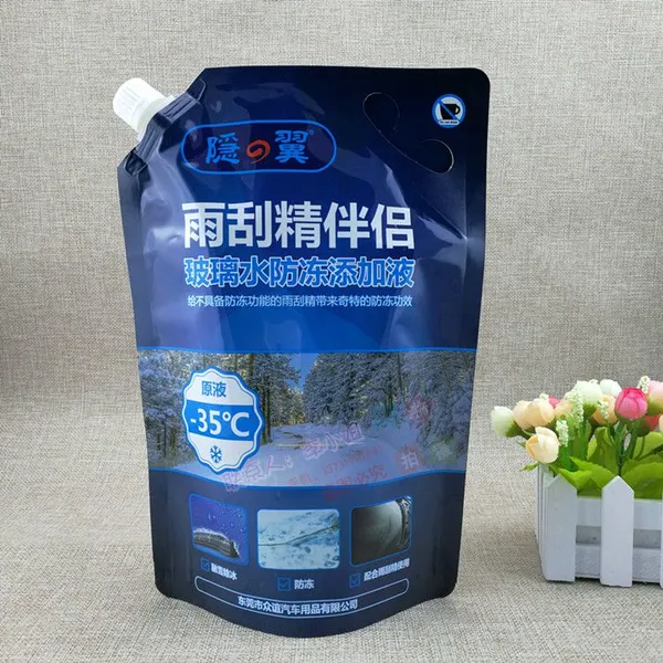 液体包装袋生产厂家 可定制印刷LOGO 汽车玻璃水塑料袋 3L清洗剂自立袋