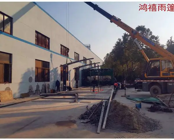 苏州陆家移动雨棚报价/苏州陆家镇带轮子活动伸缩雨篷