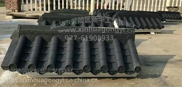 湖北武汉徽派景观仿古瓦古建一体仿真青瓦 GRC水泥马头墙 模具