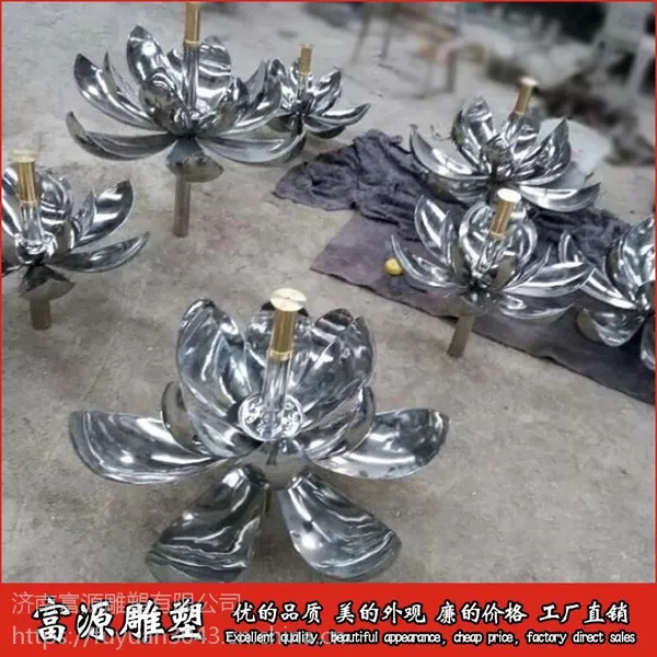 许愿池莲花雕塑摆件 济南不锈钢雕塑厂家