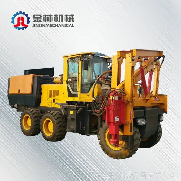 高速公路装载式打拔钻一体机金林空压机护栏打桩机