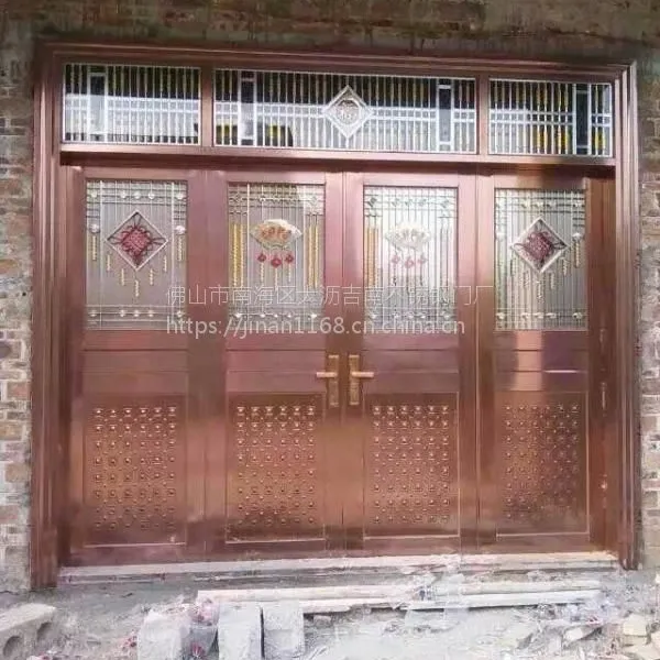 佛山吉南不锈钢门厂生产304玫瑰金不锈钢防盗大门