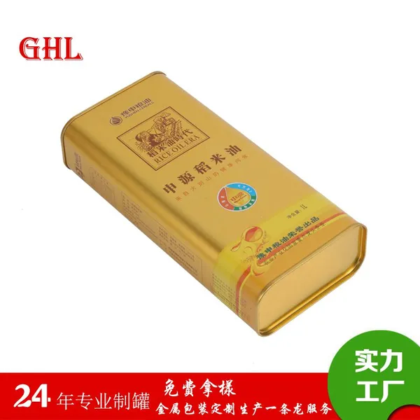 深圳工厂供应马口铁1L亚麻籽油铁罐包装食用油1L方罐山茶油稻米油铁桶定制